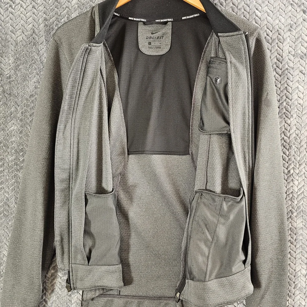 Nike Basketball‎ Jacket Mens Small Grey Black Heathered Hyper Elite Dry Full Zip